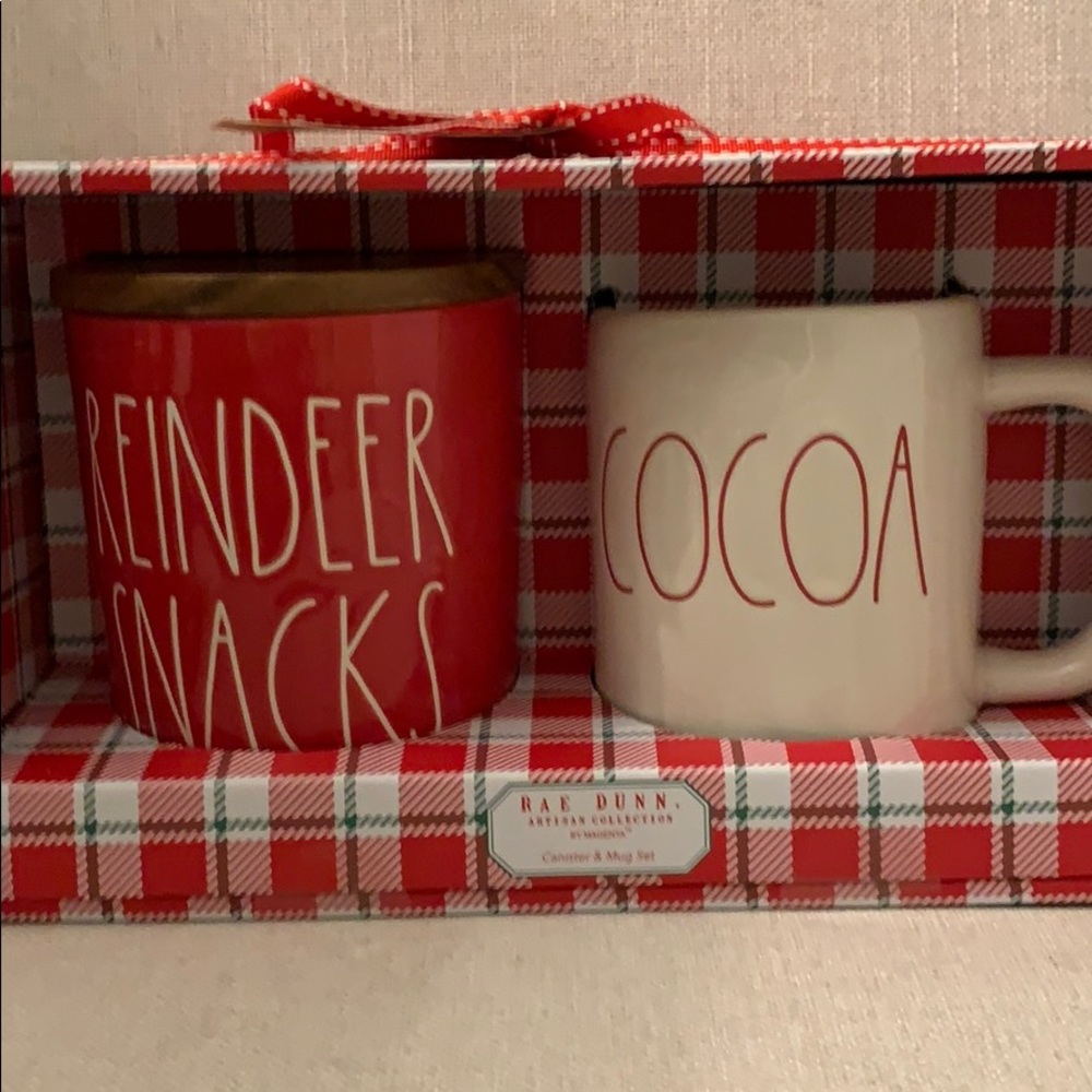 Rae Dunn Reindeer Snacks cellar set